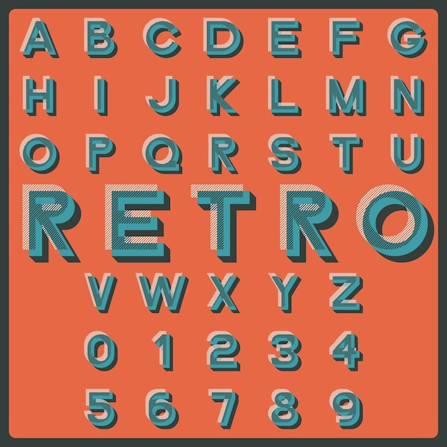 Vektor retro schrift