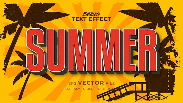 Retro-sommertext im grunge-stil-thema