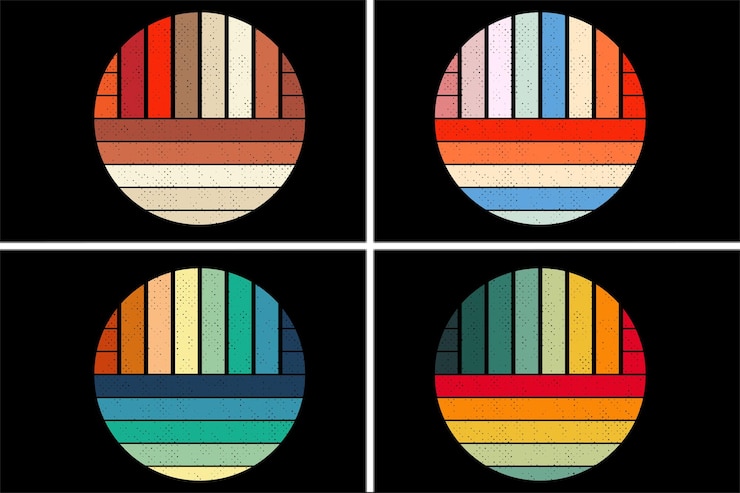 Vektor retro sonnenuntergang vintage hintergrund clipart