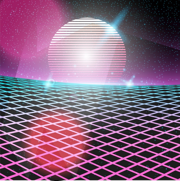 Vektor retro-stil 80er jahre disco design neon