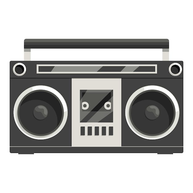 Retro-Stil-Boombox, die eine Kassette spielt
