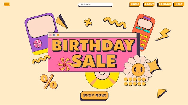 Retro-Super-Mega-Sale-Design-Banner, Zielseite oder Poster