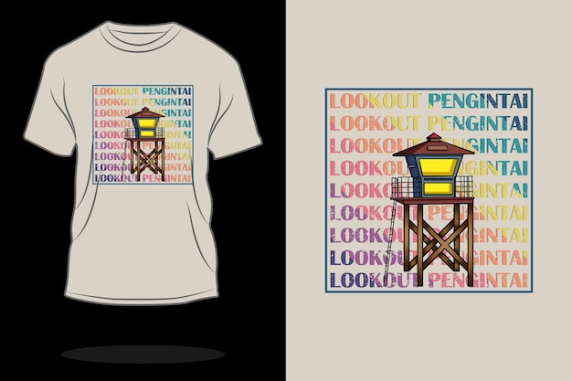 Retro-t-shirt-design des turms