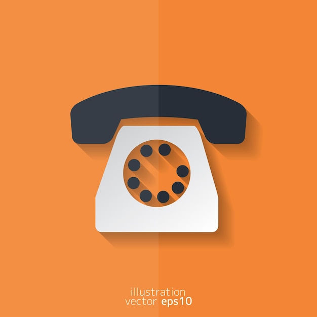 Retro-Telefon-Web-Icon-Flat-Design