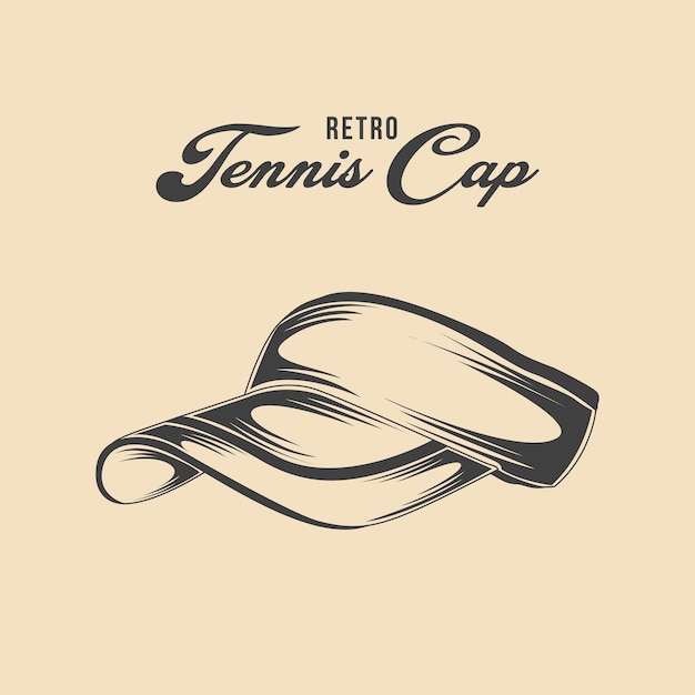 Retro-Tennis-Cap-Vektor-Lager-Illustration