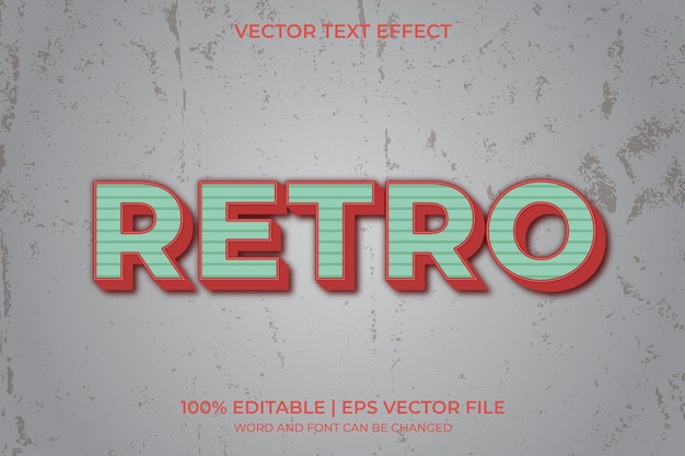 Vektor retro-text bearbeitbarer texteffekt