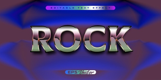 Vektor retro-text-effekt in rock-chrom-editierbarem 80-jahre-stil mit experimentellem hintergrund