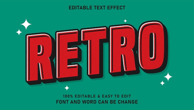 Retro-Text-Effekt mit 3D-Stil, der leicht bearbeitet werden kann