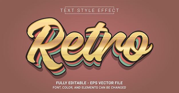 Retro-textstil-effekt bearbeitbare grafische textvorlage