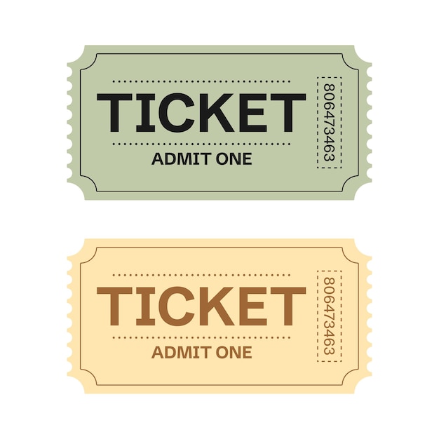 Retro-Ticket-Design-Vorlage Geben Sie einen Eintrittskarten für Kino, Film, Zirkus, Karneval, Filmfestival ein