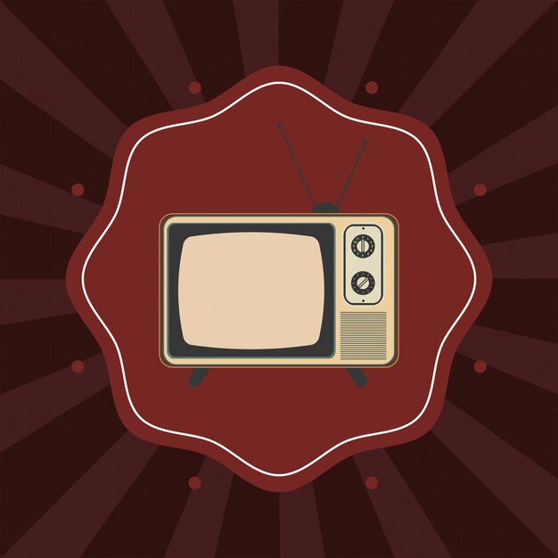 Retro tv emblem bild