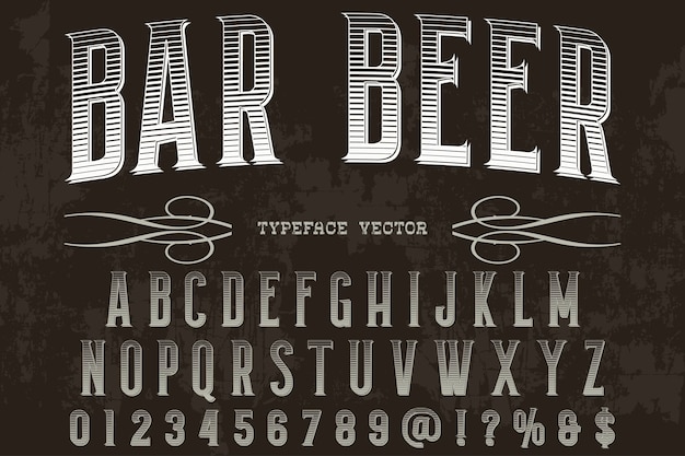 Retro-typografie-label design bar bier