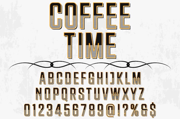 Vektor retro typografie label design kaffee zeit