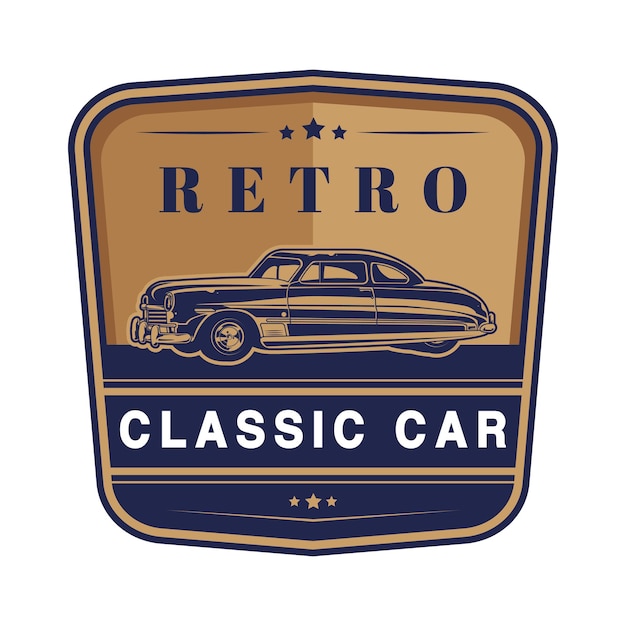 Vektor retro- und klassisches autogarage-emblem-logo