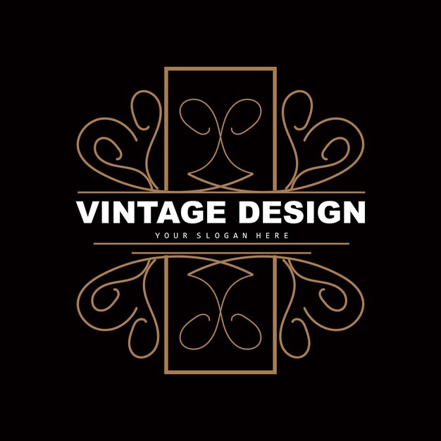 Vektor retro vintage design luxuriöses minimalistisches vektor-ornament-logo mit mandala und batik-stil produktmarke illustration einladung banner mode