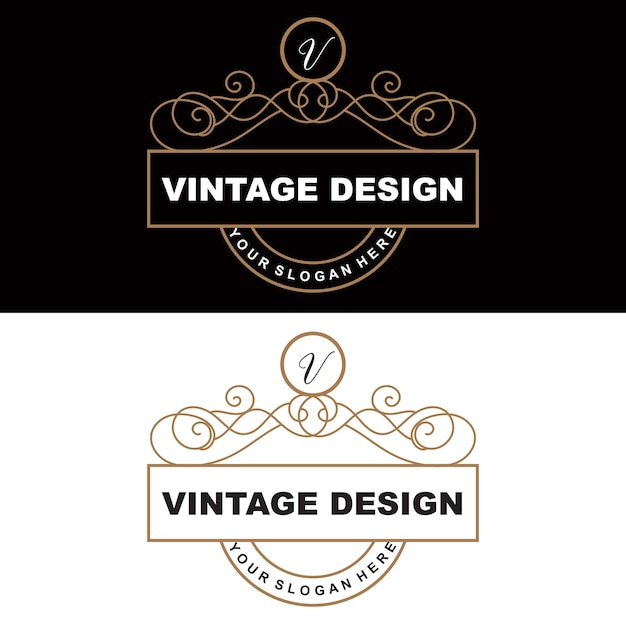 Vektor retro vintage design luxuriöses minimalistisches vektor-ornament-logo mit mandala und batik-stil produktmarke illustration einladung banner mode