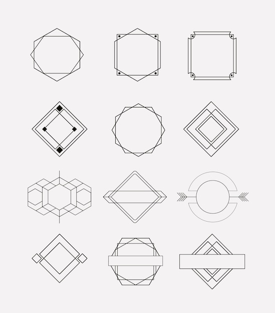 Retro Vintage Insignien Skizze im monochromen Silhouette gesetzt