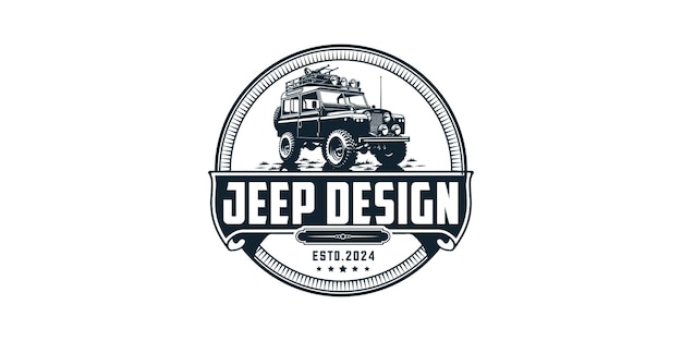 Vektor retro-vintage-jeep-design