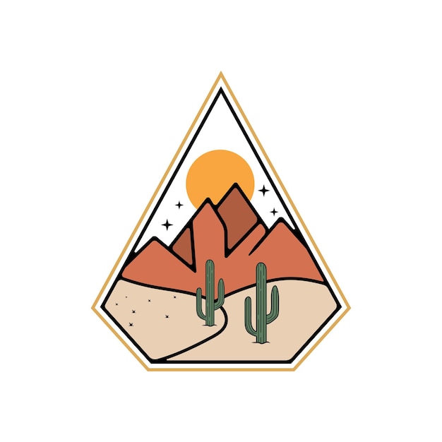 Retro vintage mountain sea adventure logo-design