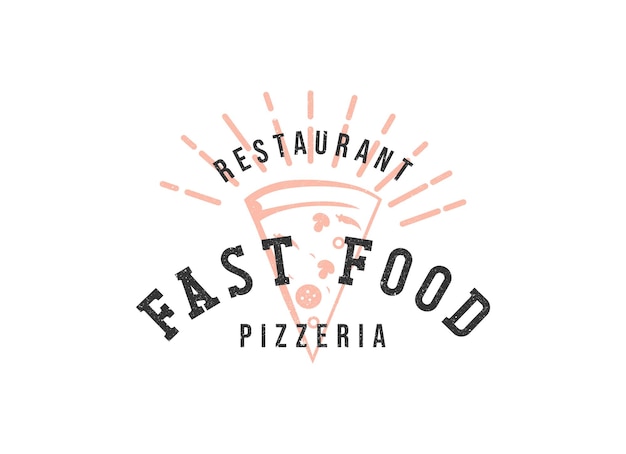 Retro-Vintage-Pizza-Logo und Typografie-Vorlage