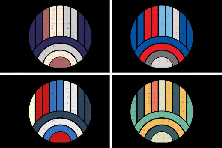 Vektor retro vintage sonnenuntergang hintergrund clipart