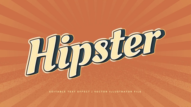 Retro-Vintage-Text-Effekt-Vorlage mit 3D-Stil bearbeitbarer Schriftart-Effekt für Illustrator
