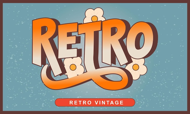 Vektor retro, vintage-texteffekt, bearbeitbare 70er und 80er, retro- und klassischer textstil