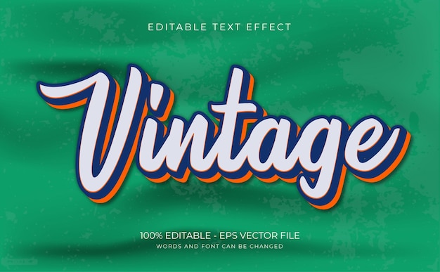 Retro, vintage texteffekt, editierbar und textstil Premium-Vektor
