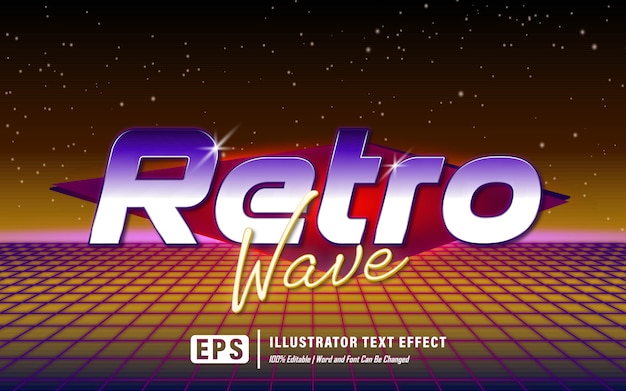 Vektor retro wave-texteffekt - editierbar