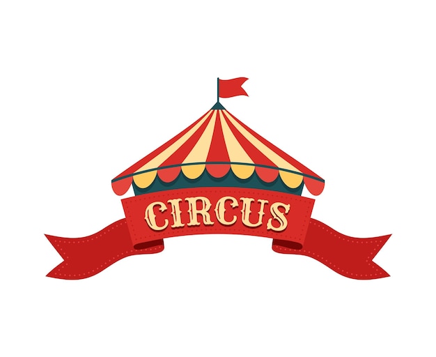 Retro-zirkusschild mit bunter markierung