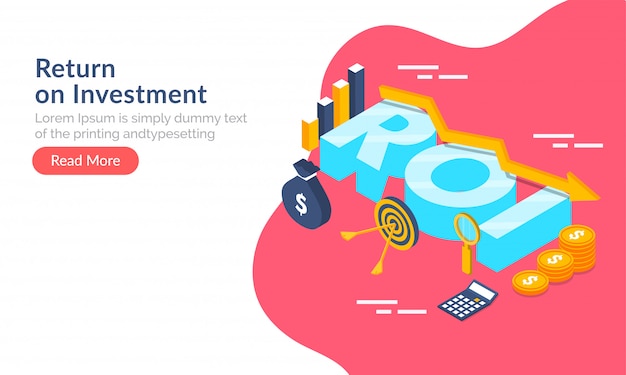 Return on investment (roi) konzept.