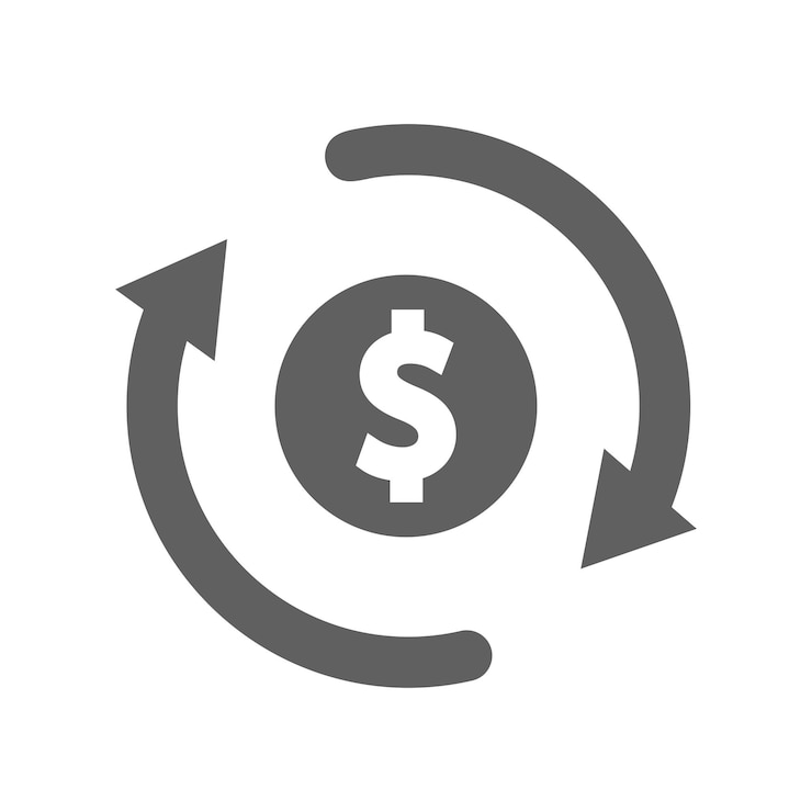 Vektor return on investment-symbol graue vektorgrafiken