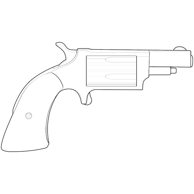 Vektor revolver mit linienkunststil schießpistole waffenschein vektor linienpistole illustration moderne