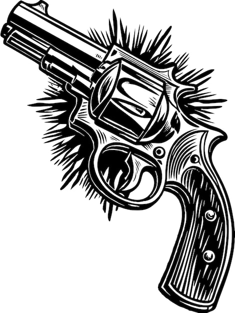 Revolver-Vektorgrafik-Illustration EPS-Quelldatei-Format Verlustloses Skalierungs-Ikonen-Design