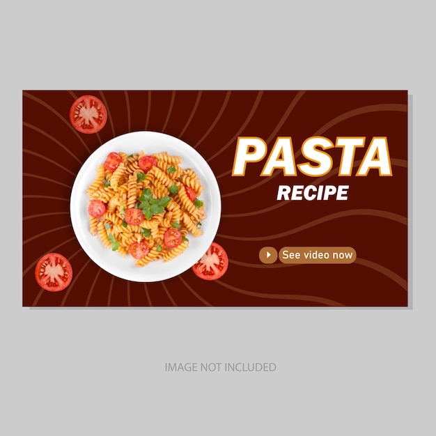 Rezepte für Lebensmittel, Video-Thumbnail-Vorlage-Design