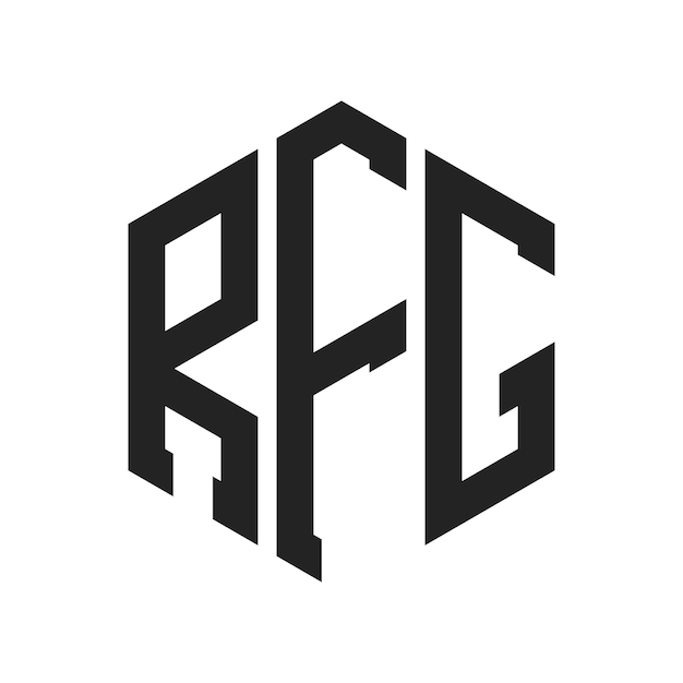 RFG-Logo-Design Anfangsbuchstaben RFG-Monogramm-Logo in sechseckiger Form