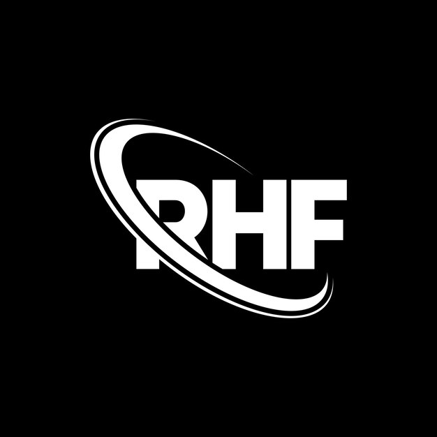 Vektor rhf-logo rhf-brief rhf-buchstaben-logo-design initialen rrf-logo mit kreis und großbuchstaben monogramm logo rhf-typographie für technologieunternehmen und immobilienmarken