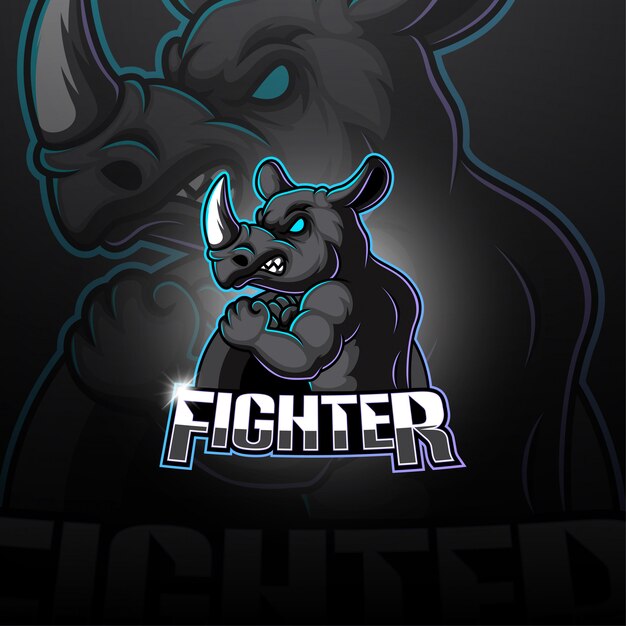 Rhino esport maskottchen logo