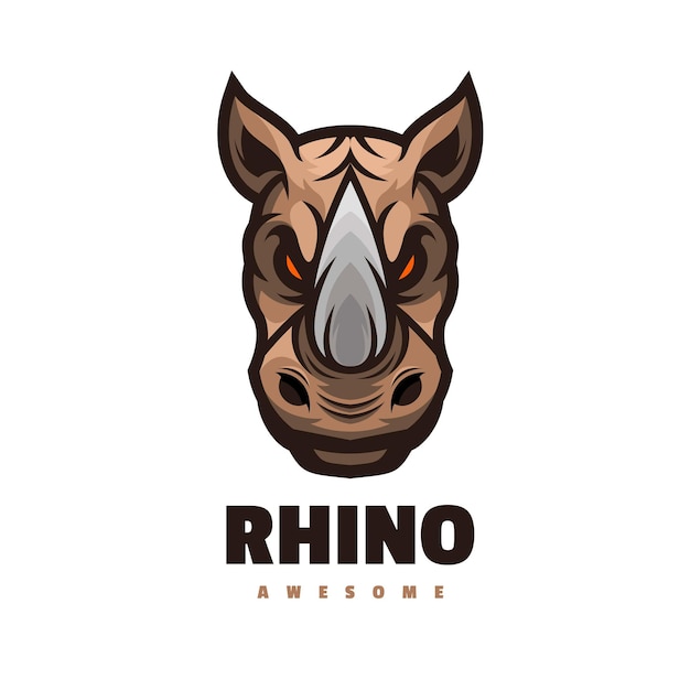 Rhino Head Maskottchen Logo