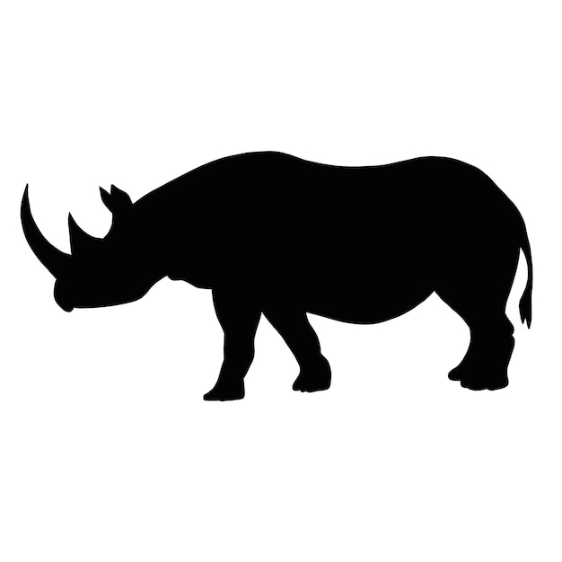 Vektor rhino-symbol schwarze silhouette eines wilden tieres