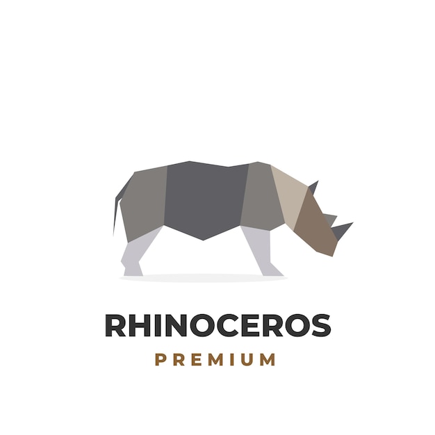 Rhino Vector Illustration Logo mit Steinton