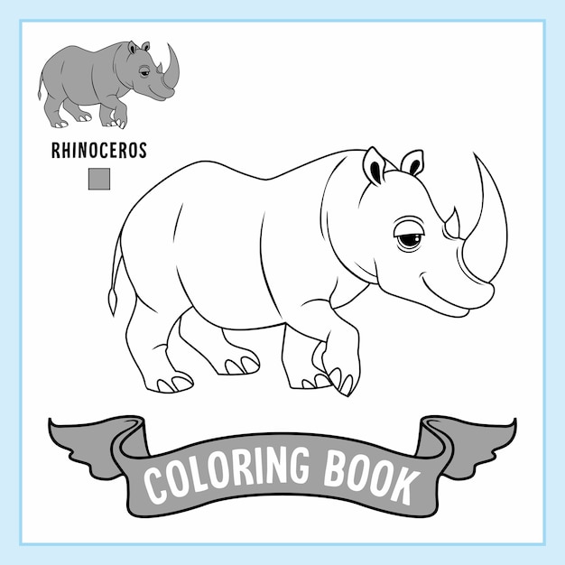 Rhinoceros animals rhino malvorlagen buch