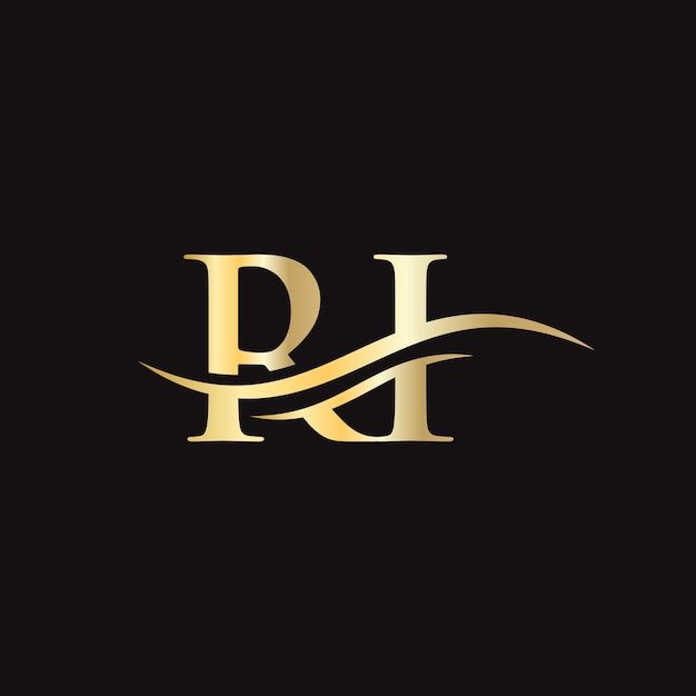 RI Linked Logo für Geschäfts- und Firmenidentität Creative Letter RI Logo Vector