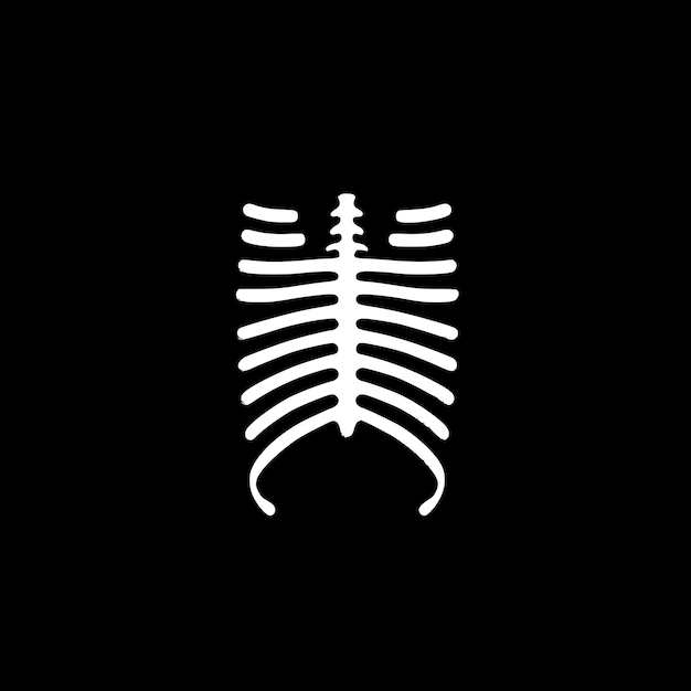 Rib cage minimalistische und einfache silhouette vektor-illustration