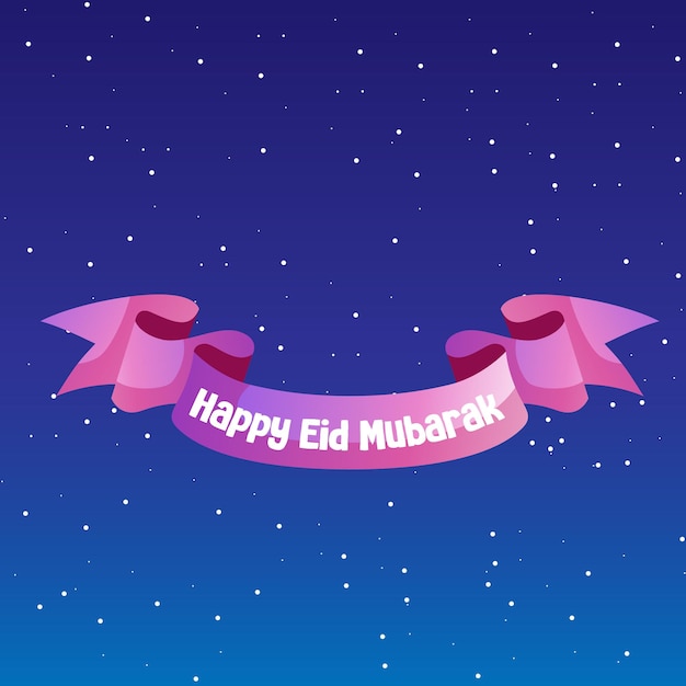 Vektor ribbon glückliches eid al-fitr