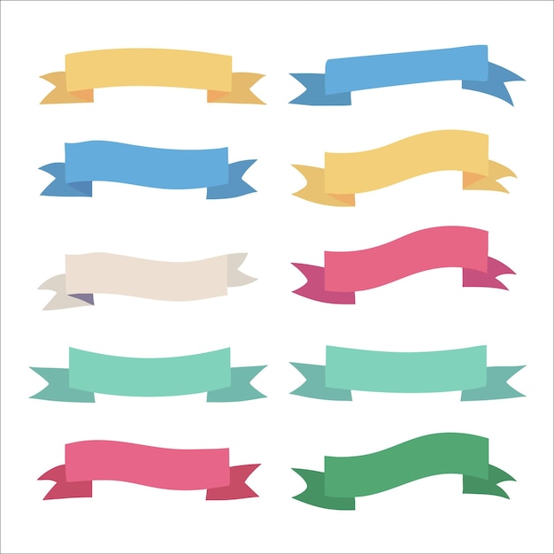 Ribbons Vektor-Satz der Sammlung in verschiedenen Stilen
