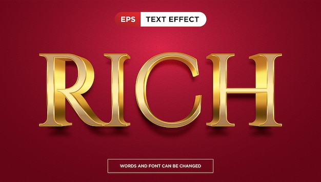 Rich-Text-Effekt editierbarer Gold-Luxus-Titel-Textstil