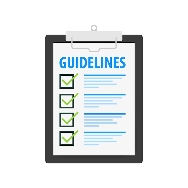 Vektor richtlinien dokumentieren business guide standard-vektorillustration
