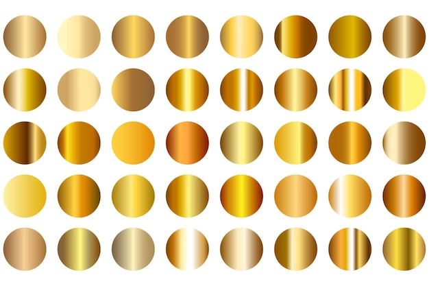 Vektor riesige große sammlung von goldenen farbverläufen hintergrund farbfelder