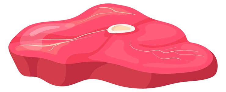 Vektor rindersteak geschnitten cartoon symbol für rohes fleisch